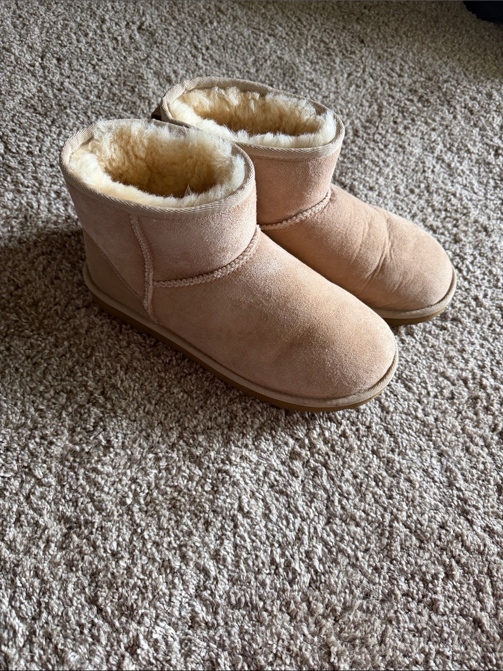 Ugg Cozy Short Shearling-Lined Women’s Boots in Light Tan